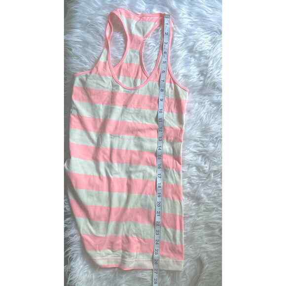 Lululemon Racerback Tank Pink And White Stripe Stretchy Size S? - Picture 4 of 5